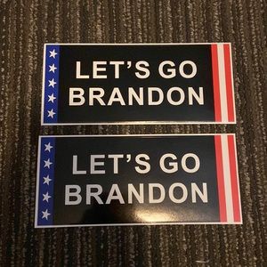 2 “let’s go Brandon stickers”